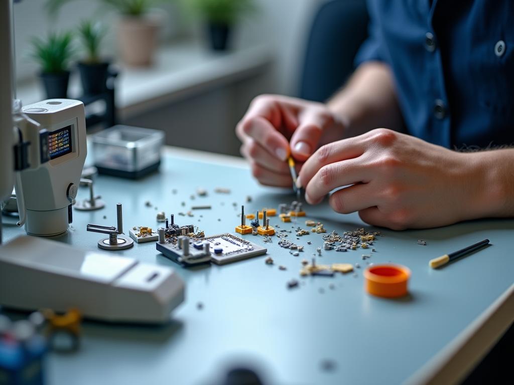 Espacio de trabajo para ensamblaje profesional de miniaturas