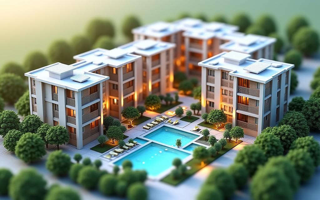Modelos en miniatura para presentaciones inmobiliarias