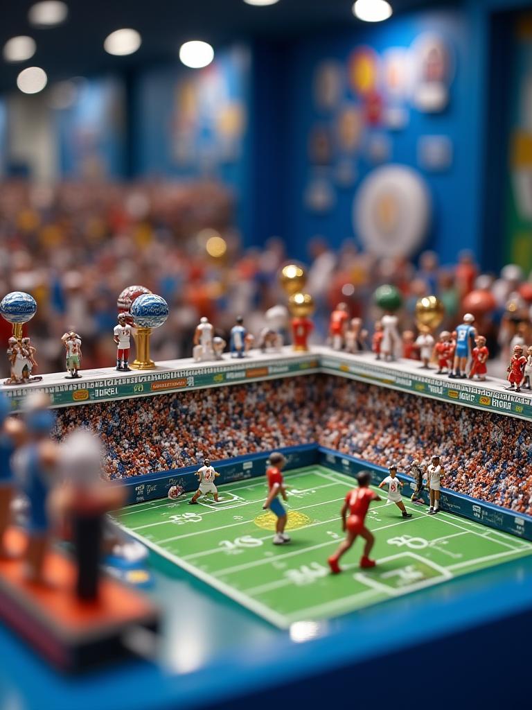 Exhibición de miniaturas temáticas deportivas